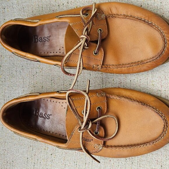 Bass Men Shoes Brown Leather Upper Lace Up SEAFARER Sneaker Size 10W main image 12